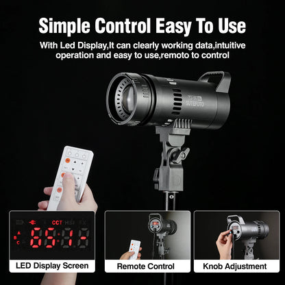 Sutefoto TJ55 Bi-Color LED Video Light - 55W COB Photographic Light, 3200K-5600K, Portable Fill Light for Video & Live Streaming