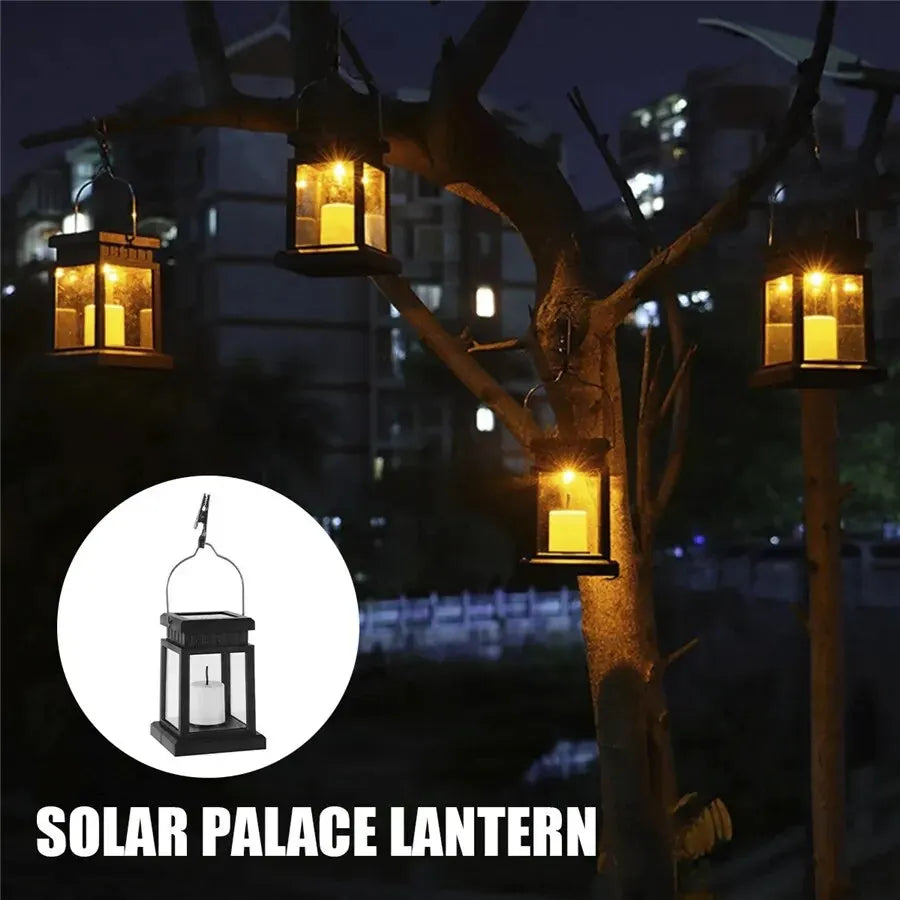Solar Palace Lantern - Outdoor Hanging Solar Lights | Candle Lamp for Lawn, Yard, and Garden Atmosphere Decor