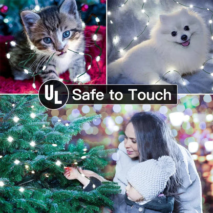 1000 LED Green Wire Fairy String Lights | Waterproof Christmas Tree & Holiday Decor, US/EU Plug 110V/220V