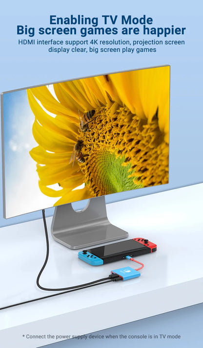 Portable Nintendo Switch Docking Station — Type-C Hub with HDMI & USB 3.0 for Travel Gaming