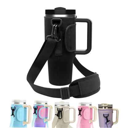 30/40Oz Water Bottle Crossbody Bag — Reusable Cooler Bag with Adjustable Shoulder Strap