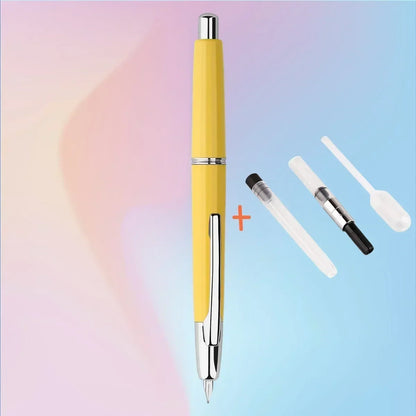 MAJOHN A2 Press Fountain Pen - Retractable EF Nib 0.4mm Resin Ink Pen with Converter, Lighter than A1, Perfect for Writing and Christmas Gift