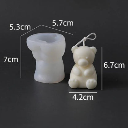 3D Cute Cartoon Bear Silicone Candle Mold | Resin, Gypsum, Ice Cube Baking Mold | Bedroom Decor | Birthday Party, Wedding Souvenirs