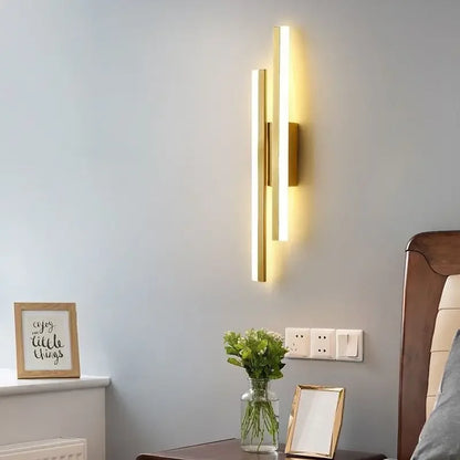 LED Wall Sconce - Modern Copper Pipe Lamp with Acrylic Shade, Indoor Lighting for Bedroom, Living Room, Corridor
