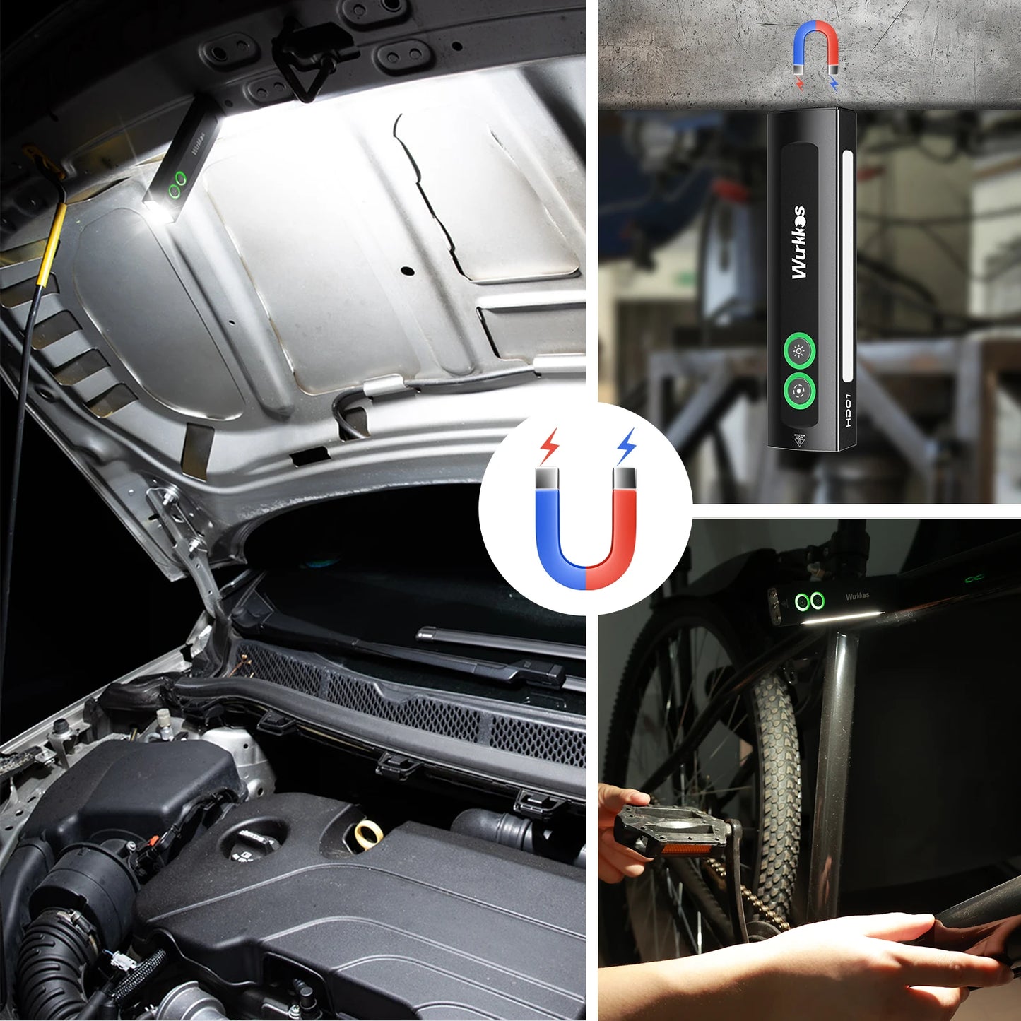 Wurkkos HD01 Multi-Function Rechargeable Flashlight – 1200LM Flat Torch with Green, White, RGB Side Light, IP65 Waterproof