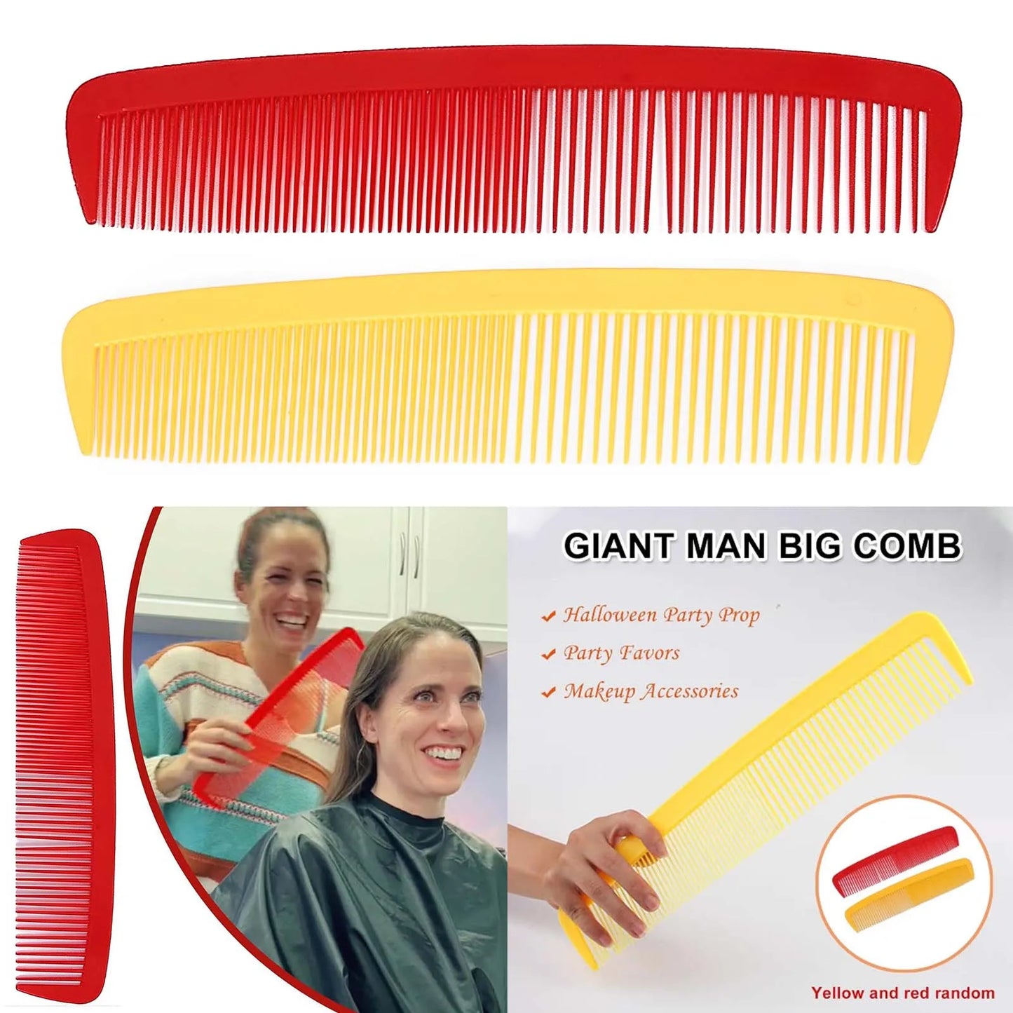 38CM Giant Funny Comb – Plus-Size Costume Hair Styling Brush for Party & Cosplay