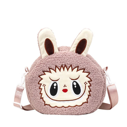 Labu Cartoon Crossbody Plush Bag – Kids Backpack & Shoulder Bag Doll Change Purse, Perfect Gift for Girls