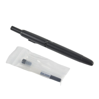 Majohn A1 Press Fountain Pen - Retractable EF Nib 0.4mm, Metal Matte Black Ink Pen with Converter, Ideal Student Gift
