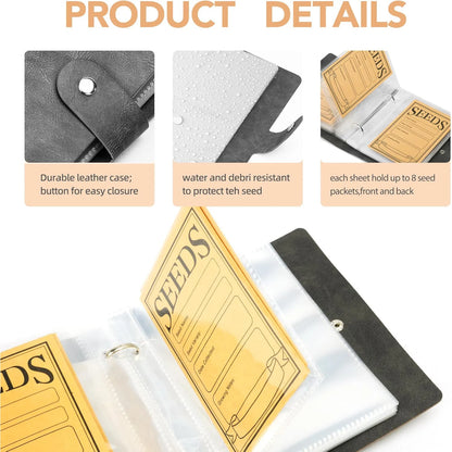 Garden Seed Storage Organizer Binder – 50 Self-Sealing Seed Envelopes for Easy Seed Packet Organization