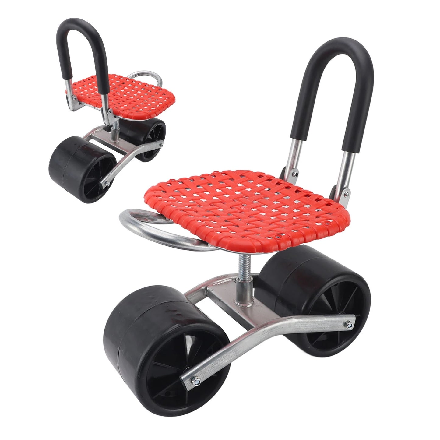 Garden Scooter Rolling Work Seat — Adjustable Iron Labor-Saving Seat for Efficient Field Work