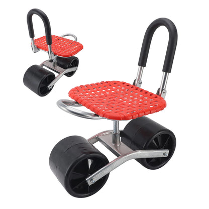 Garden Scooter Rolling Work Seat — Adjustable Iron Labor-Saving Seat for Efficient Field Work