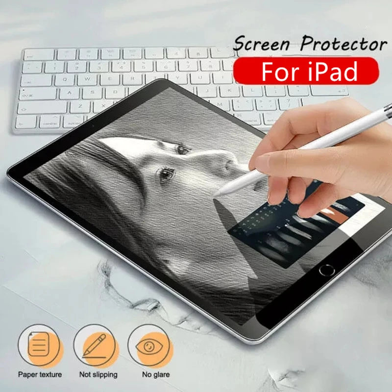 Matte PET Paper Feel Screen Protector Film for iPad Pro 11" & 12.9" – Compatible with iPad Air 3, 4, 5, 7th-10th Gen (9.7", 10.2", 10.9")