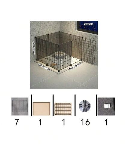 Indoor Pet Enclosure — No Assembly Teddy Fence with Tight Mesh, Escape-Proof Small Dog & Puppy Cage