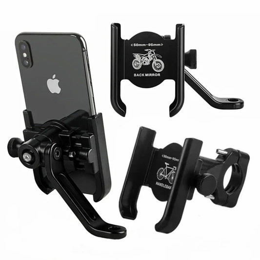 Aluminum Alloy Motorcycle & Bicycle Phone Holder — GPS Mounting Clip & Handlebar Bracket