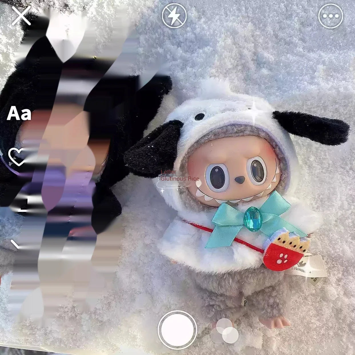 Labubu HelloKitty Clothes Suit – Sitting Party Cape Dress & Monster Vinyl Doll Outfit with Hat and Accessories