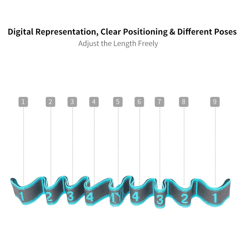 Elastic Yoga Stretching Strap with Loops – Stretch Band for Ballet, Dance, Pilates, Gymnastics, and Body Flexibility