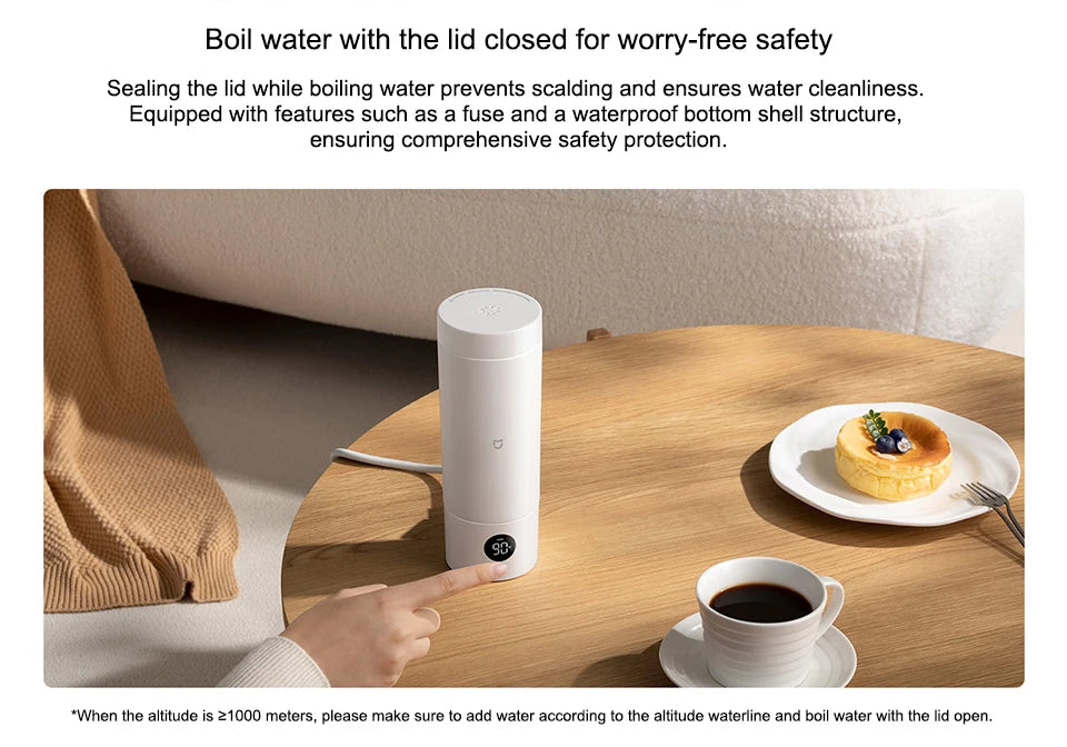 XIAOMI Mijia Portable Electric Kettle 2 — 350ml Smart Temperature Insulated Thermos Cup Fast Water Boiler for Travel