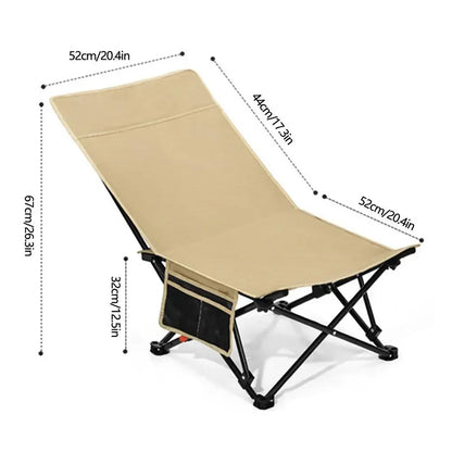Camping Folding Moon Chair – Portable Ultra-Light Outdoor Chair with Side Pocket for Fishing & Travel