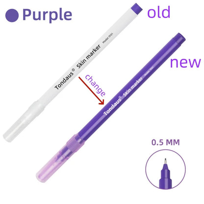 Professional Surgical Sterile Skin Marker Pen – Microblading Tattoo Eyebrow & Lip Marker with Measuring Ruler Set