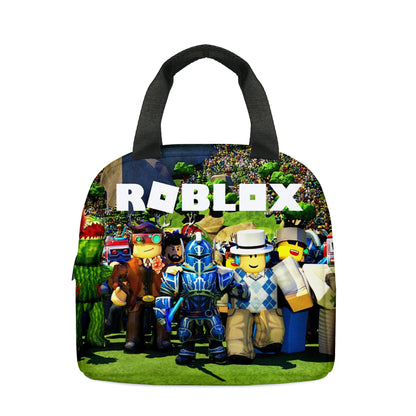 Roblox Game Lunch Bag – Cartoon School Meal Bag with Thermal Insulation, Portable Food Storage for Kids, Children’s Gift