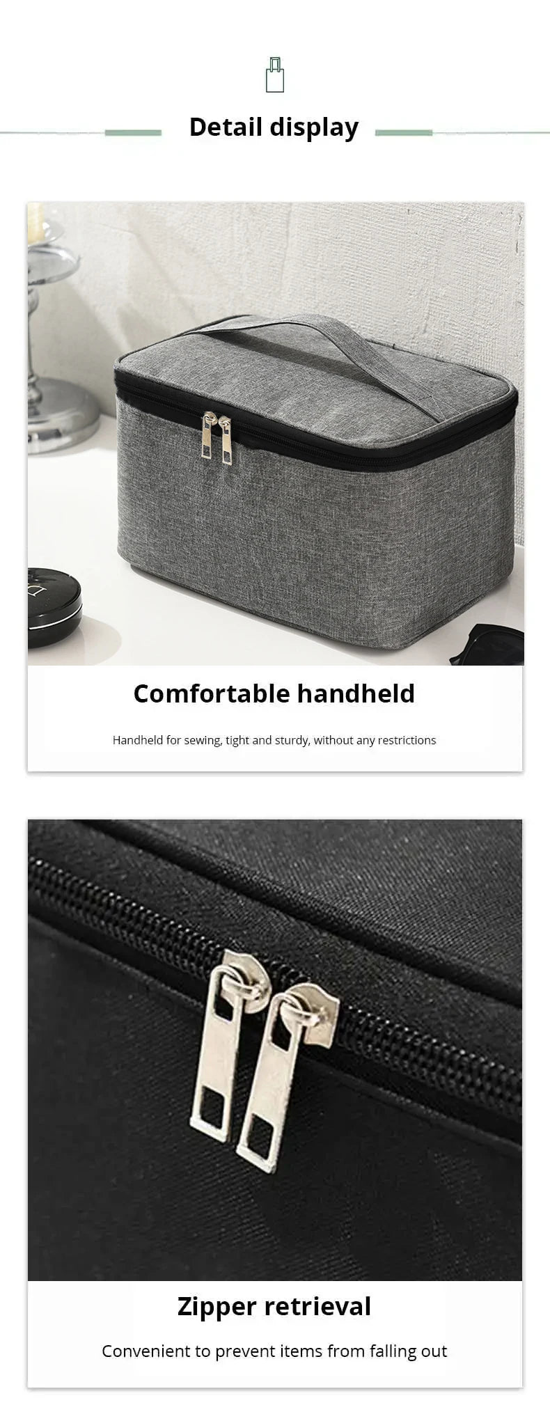 Men’s Business Travel Toiletry Bag – Double-Layer Large Capacity Cosmetic & Storage Handbag, Oxford Cloth