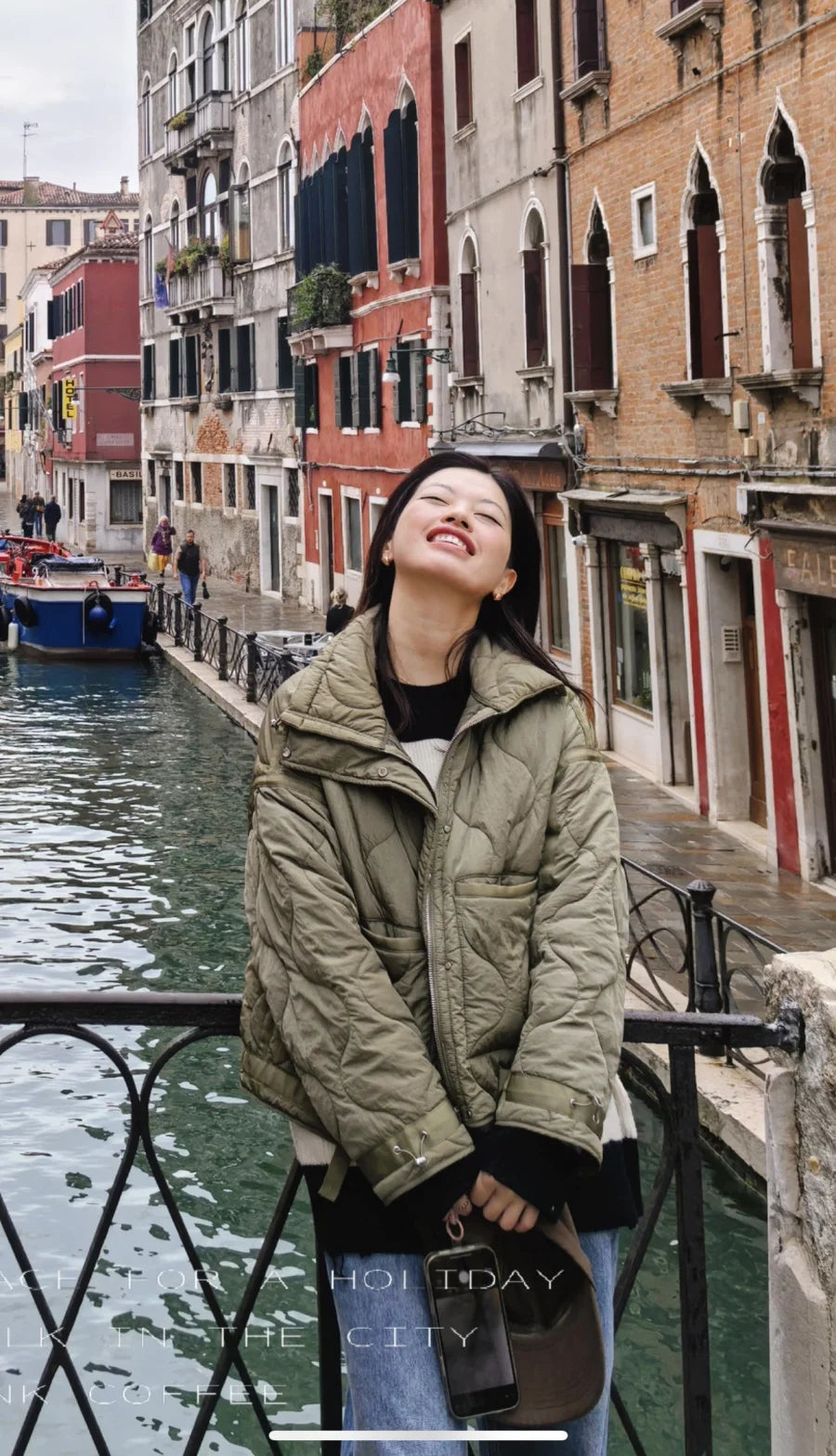 2024 ETJ Quilted Women's Coat – Beige Drawstring High Neck Jacket with Ties & Pockets