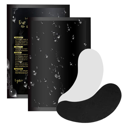 50 Pairs UV Black Hydrogel Eye Gel Patches | Eyelash Extension Padding & Makeup Stickers | Under Eye Gel Pads