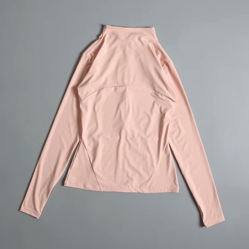 New Yoga Wear Ladies Coat – High Elastic Loose Fitness Top, Long Sleeve Stand-Up Collar for Exercise