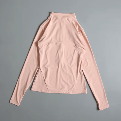 New Yoga Wear Ladies Coat – High Elastic Loose Fitness Top, Long Sleeve Stand-Up Collar for Exercise