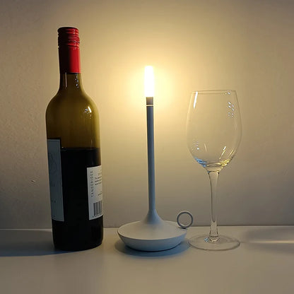 Rechargeable LED Candlelight Table Lamp - Touch Control Night Light for Restaurant, Bar & Desktop Decor