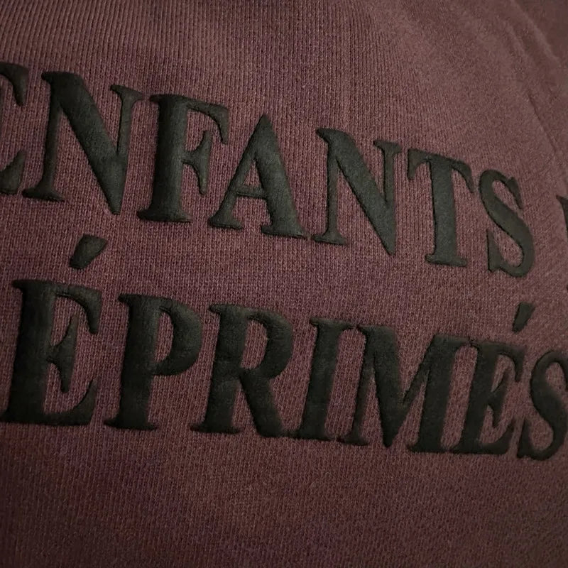 2025SS Ripped E.R.D. Hoodie – Men & Women Slogan Print Short Wide Sweatshirt