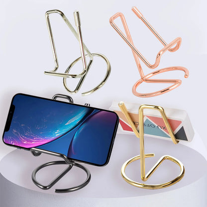 Desktop Metal Phone & Business Card Holder – Office Stand Organizer for Name Cards