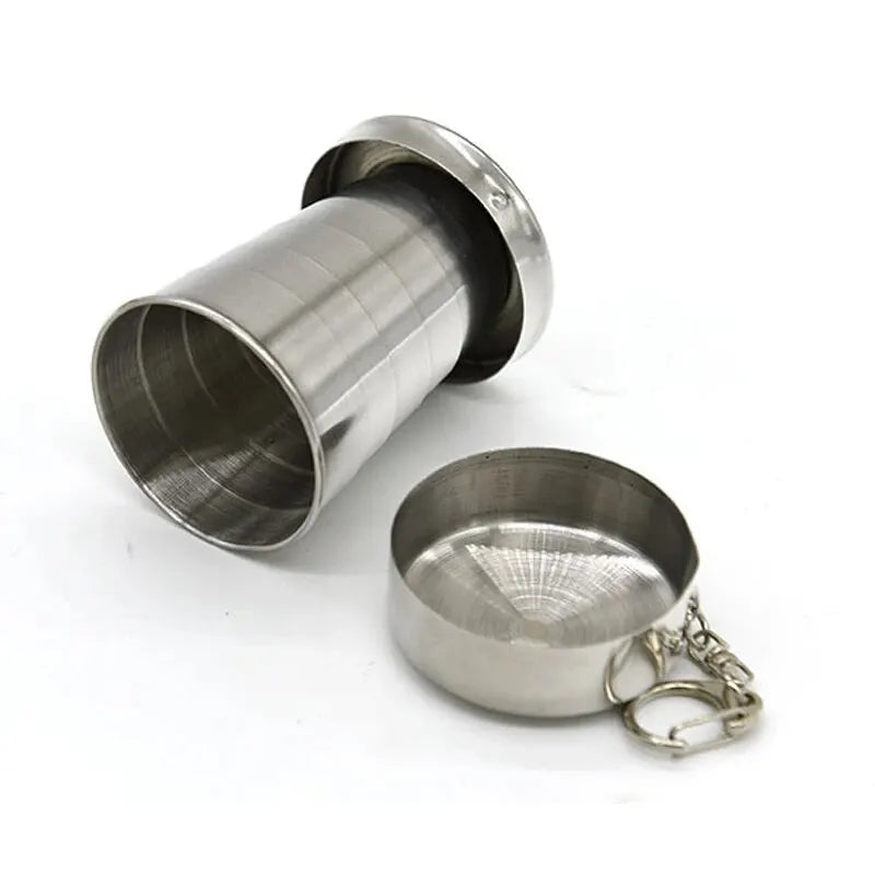 Portable Stainless Steel Telescopic Cups - Folding Drink Cups for Outdoor Camping and Travel