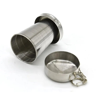 Portable Stainless Steel Telescopic Cups - Folding Drink Cups for Outdoor Camping and Travel