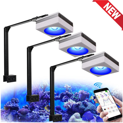 PopBloom RL90 WiFi LED Aquarium Light – Full Spectrum Reef Lamp for Saltwater Coral & Marine Tank Growth