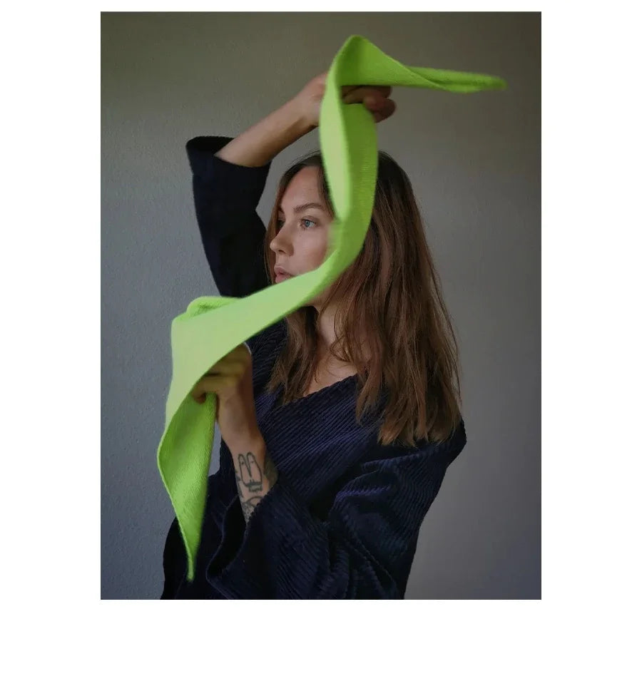 British Korean Style Wool Knitted Triangular Scarf – Multi-Functional Headscarf, Warm Knit Scarf for Women