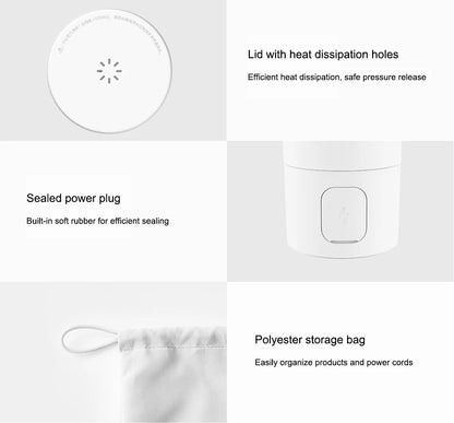 XIAOMI Mijia Portable Electric Kettle 2 — 350ml Smart Temperature Insulated Thermos Cup Fast Water Boiler for Travel