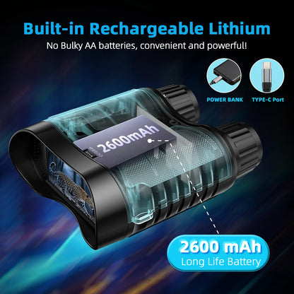 Maxgeek NV2181 4K Night Vision Binoculars – 8X Digital Zoom, 1080P, IP54 Waterproof, 3.2" HD TFT Screen