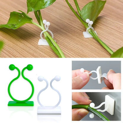 Self-Adhesive Plant Climbing Wall Buckle Hook: Fastener Tied Fixture for Garden Plant Wall - Vine Clips Included