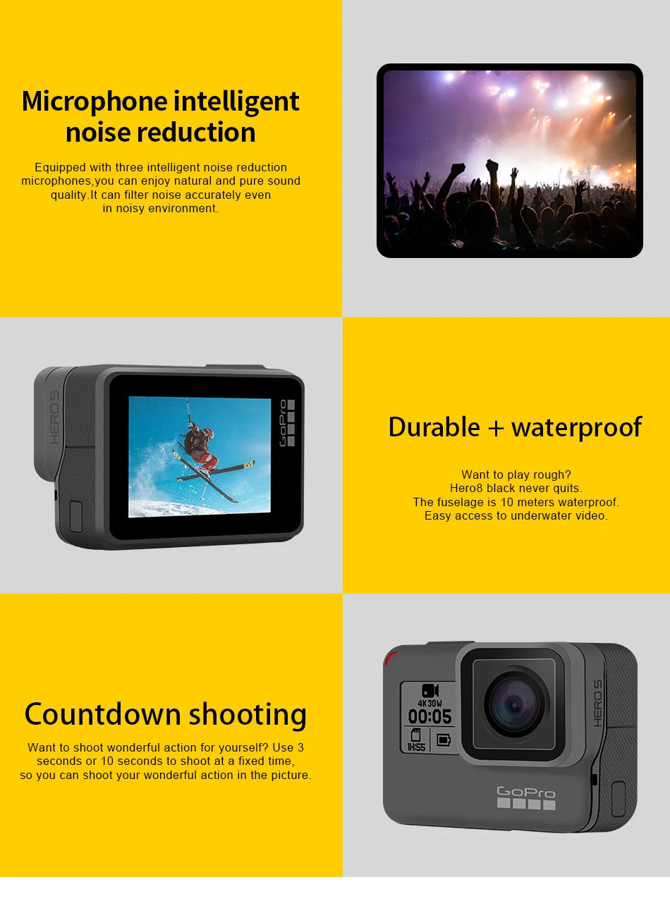 GoPro HERO5 Black 4K Ultra HD Sports Camera – 1080P Video, Anti-Shake, Cycling Helmet Action Cam, Optional Memory Card