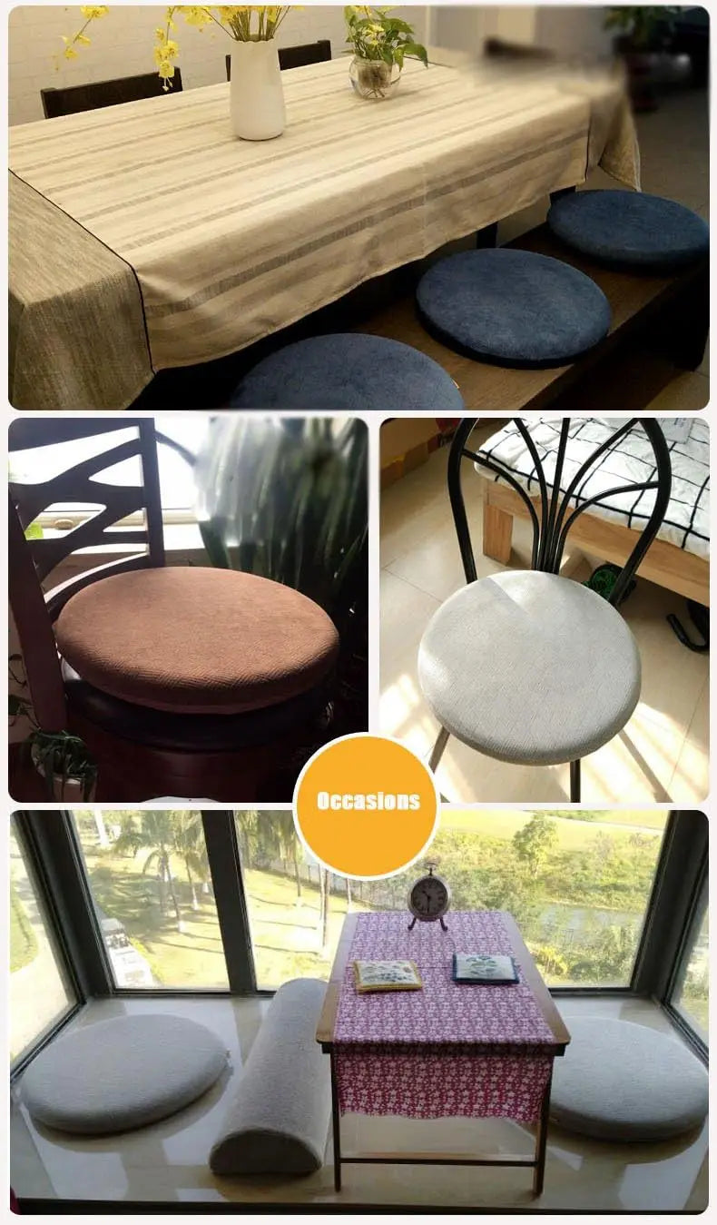 Memory Foam Seat Cushion – Anti-Slip Soft Round Pad for Floor, Office Chair, Bar Stool, Available in 30/35/40cm