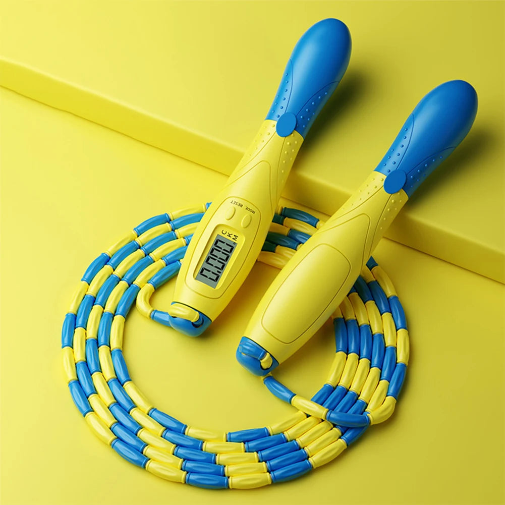 Beaded Jump Rope with Counter – Adjustable Plastic Segmented Skipping Rope for Kids & Adults