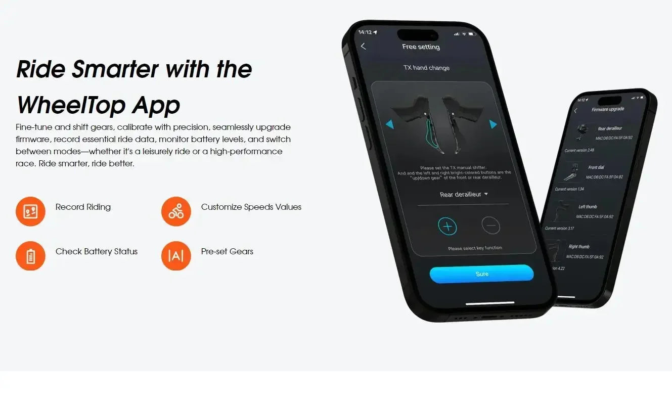 2025 WHEELTOP EDS GEX OX 2.0 MTB Wireless Electronic Groupset – 7–13 Speed Shifter & Rear Derailleur