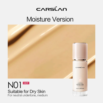 CARSLAN Long-Lasting Moisture Matte Liquid Foundation – Full Coverage Concealer, Whitening & Oil Control Face Base Makeup