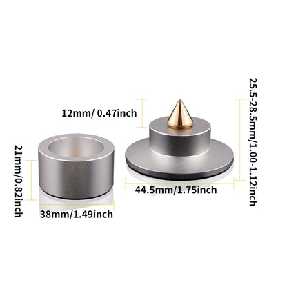 4-Piece Aluminum Audio Amplifier Shock Absorber Feet – HiFi Speaker & CD Player Anti-Vibration Pads