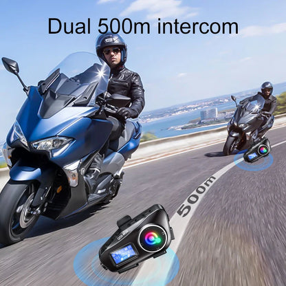 Q58 Max Motorcycle Helmet Bluetooth Intercom – IP65 Waterproof, 500M Range, Multi-Scene Music Sharing