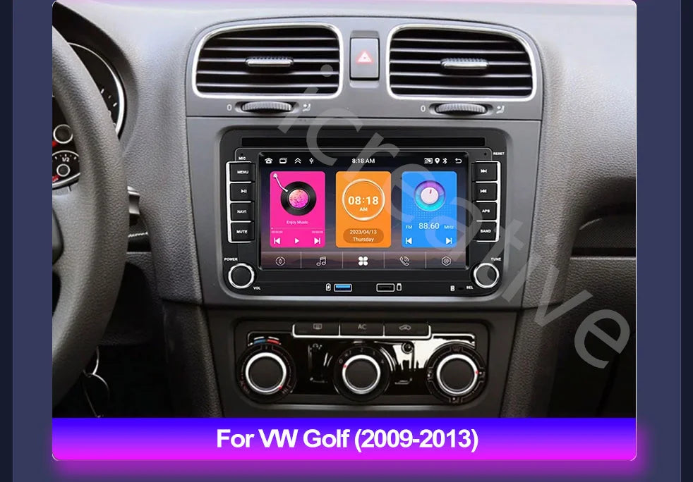 2DIN Android Car Radio for Volkswagen Golf 5/6, Polo, Passat B6/B7, CC, Skoda, Jetta - Multimedia, CarPlay, Wifi & GPS Navigation