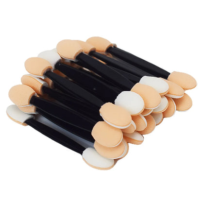 50/100Pcs Small Portable Eyeshadow Applicators - Double Sponge Eye Shadow Brushes, Mini Makeup Tools in Bulk