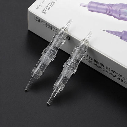 10PCS Microblading Tattoo Needle Cartridges – 0.15 to 0.4mm Screw Tips for Permanent Makeup & Eyebrow Rotary Machine