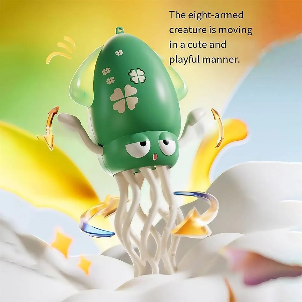 Electric Dancing Squid Toy – Auto-Sensing, Obstacle-Avoidance Interactive Pet with Music & Lights, Rechargeable Gift